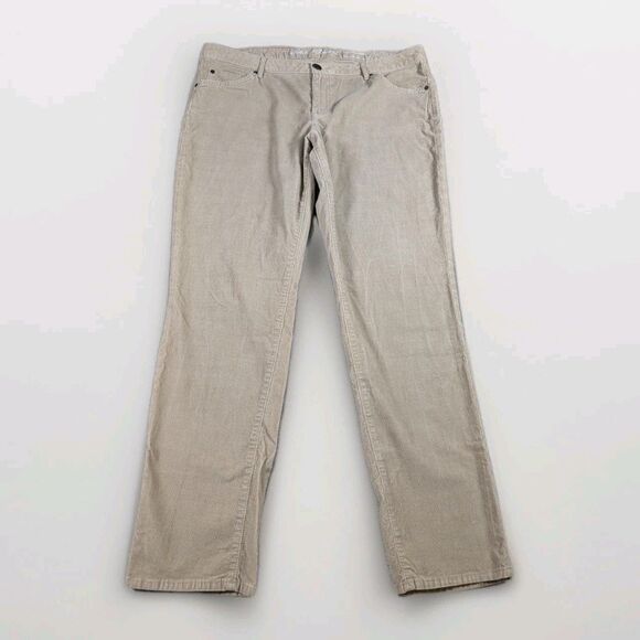 Eddie Bauer Pants - Eddie Bauer Corduroy Pants Womens 14 Boyfriend Slim Straight Tan Stretch